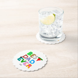 Best Dad Ever Scalloped Round Paper Coaster Underlägg Papper