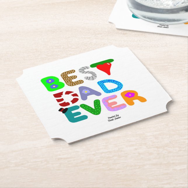 Best Dad Ever Ticket Paper Coaster Underlägg Papper (Vinklad)