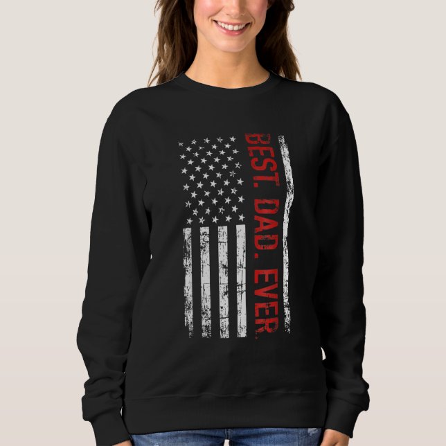 Best Dad Ever US American Flag   For Father's Day T Shirt (Framsida)
