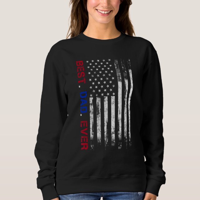 Best dad ever US american flag   for father's day  T Shirt (Framsida)