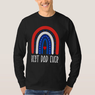Best Dad Ever US American Flag Rainbow Colors Fath T Shirt