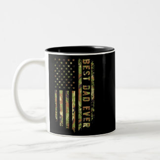 Best Dad Ever US Patriot Camouflage American Flag Två-Tonad Mugg