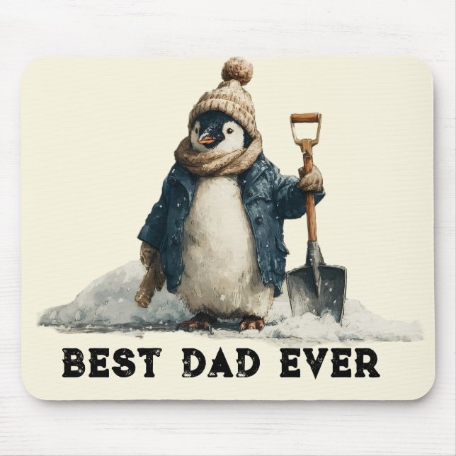Best Dad Ever Winter Penguin Design Musmatta (Framsidan)