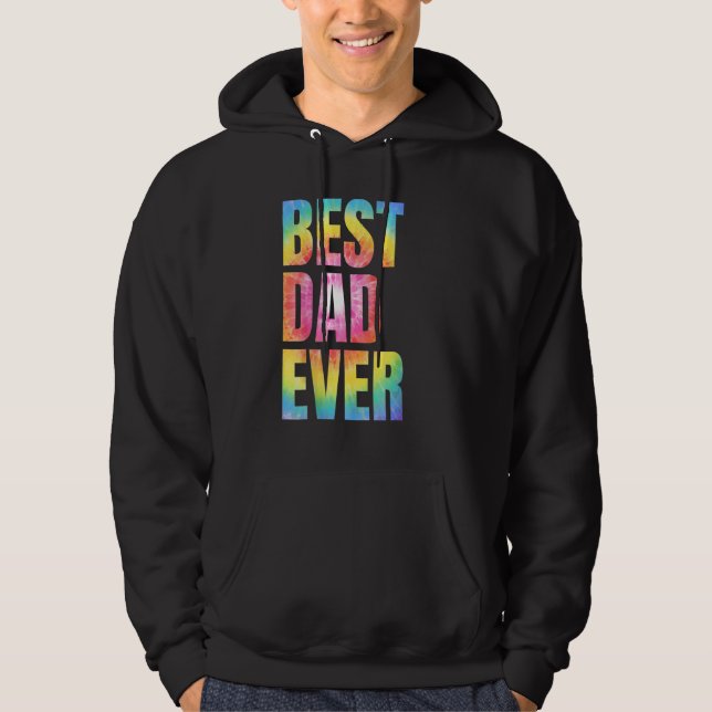 Best Dad Ever With US American Flag  Fathers Day D Hoodie (Framsida)