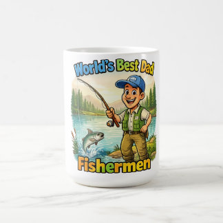 Best Dad Fisherman by the Lake Funny Gift Idea Kaffemugg