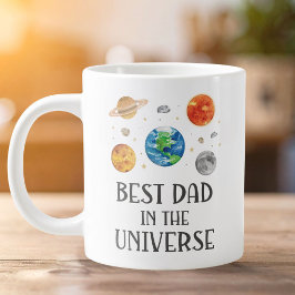 Best Dad in The Universe Funny Quote Fathers Day  Jumbo Mugg