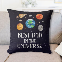 Best Dad in The Universe Funny Quote Fathers Day Kudde