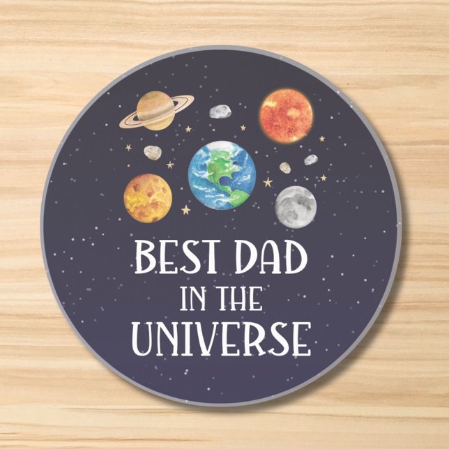 Best Dad in The Universe Funny Quote Fathers Day Underlägg (Skapare uppladdad)