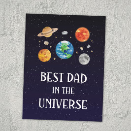 Best Dad in The Universe Funny Quote Fathers Day Vykort