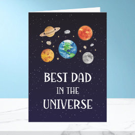 Best Dad in The Universe Quote Fathers Day Folded Kort