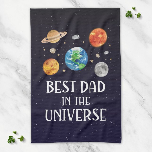 Best Dad in The Universe Quote Fathers Day Kökshandduk (Skapare uppladdad)