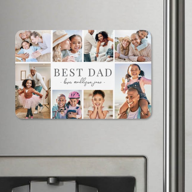 Best Dad Photo Collage Magnet (Simple Best Dad Collage Magnet)