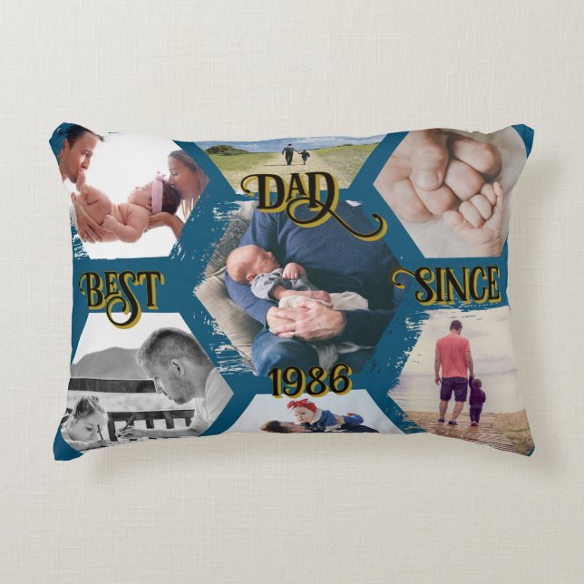  "Best Dad Since" personalizable Prydnadskudde (Framsidan)