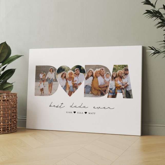 Best Dada, 4 fotokollage, första Fars dag Canvastryck (Skapare uppladdad)