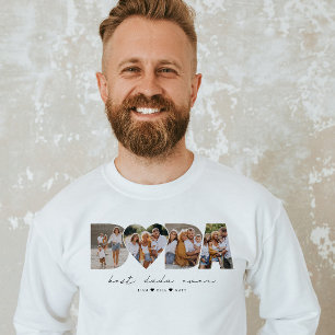 Best Dada, 4 fotokollage, första Fars dag Lång Ärmad Tröja