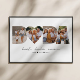 Best Dada, 4 fotokollage, första Fars dag Poster