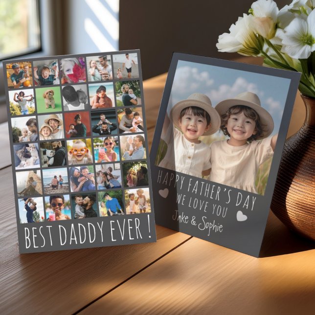 Best Daddy Ever Grey 31 Photo Father’s Day Julkort (Skapare uppladdad)