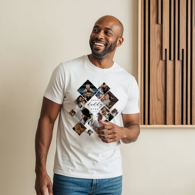 Best Daddy Ever Modern Photo Collage Personalized T Shirt (Best Daddy Ever Modern Photo Collage Personalized Tri-Blend Shirt)