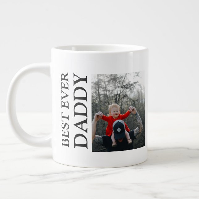 Best Daddy Ever Photo Mug, Custom Father birthday  Jumbo Mugg (Vänster)