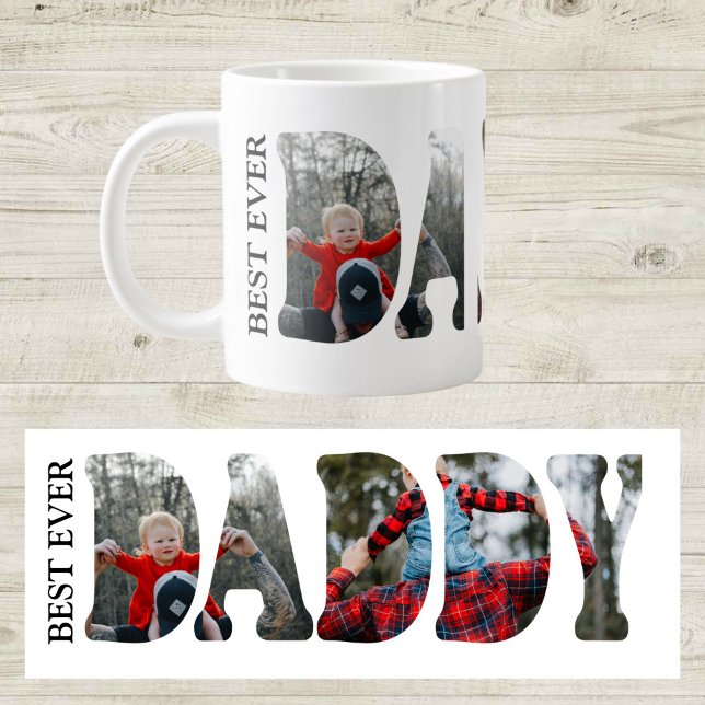 Best Daddy Ever Photo Mug, Custom Father birthday  Jumbo Mugg (Skapare uppladdad)