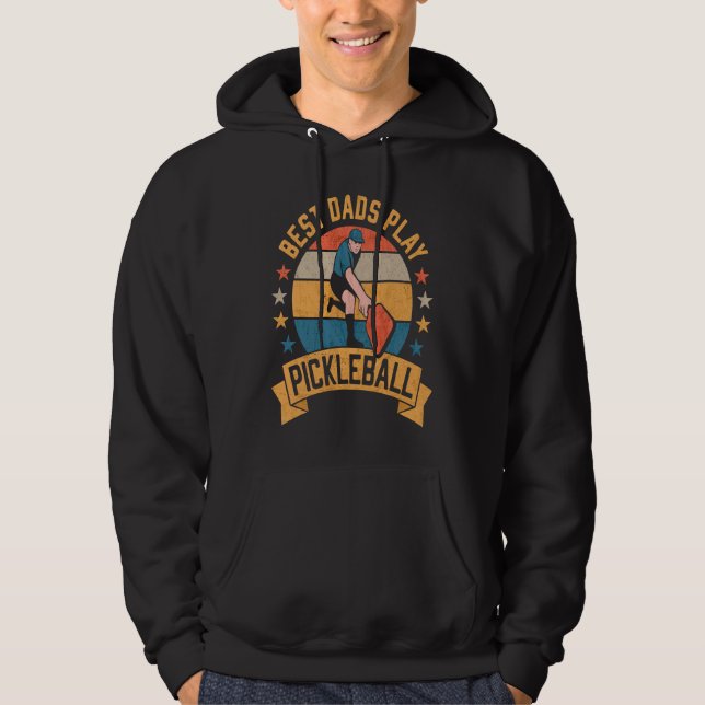 Best Dads play Pickleball  Dad Pickleball Hoodie (Framsida)