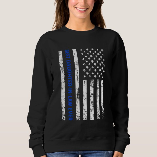 Best Daughter In Law Ever Retro American Flag Boys T Shirt (Framsida)