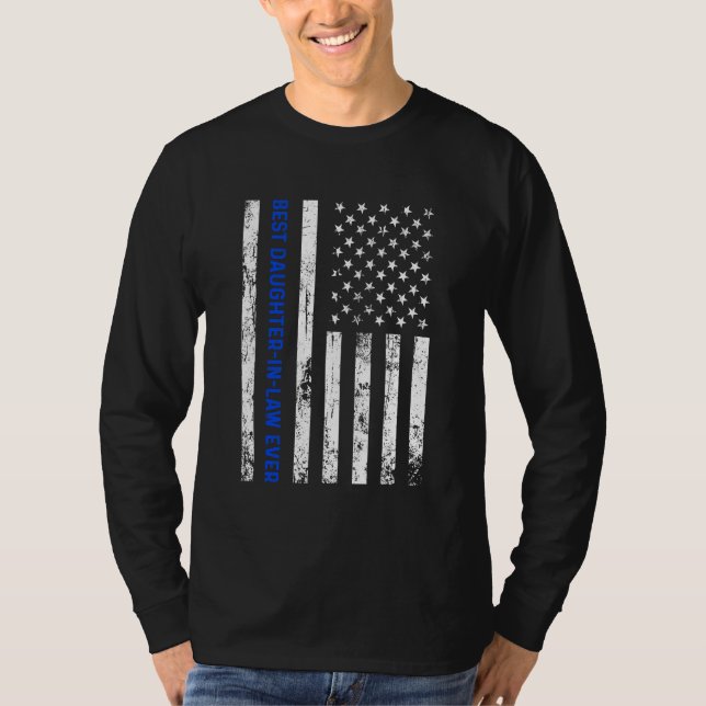 Best Daughter In Law Ever Retro American Flag Boys T Shirt (Framsida)