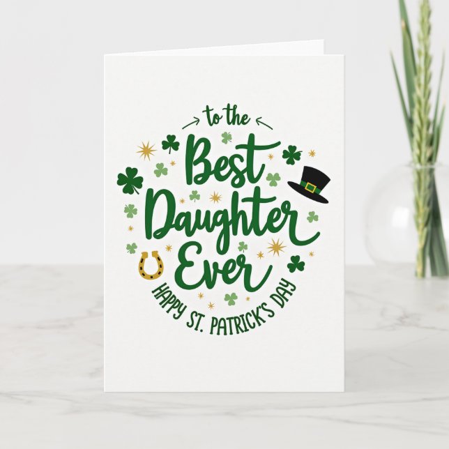 Best Daughter St Patricks Day Card Kort (Framsida)