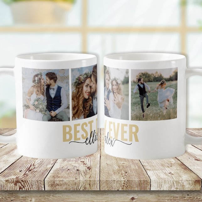 Best Day Ever Calligraphy Photo Kaffemugg (Skapare uppladdad)