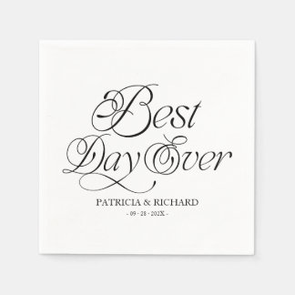 Best Day Ever Modern Minimalist Wedding Pappersservett