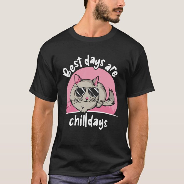 Best Days Are Chilldays Long Tail Chinchilla T Shirt (Framsida)