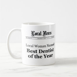Best Dentist of The Year Newspaper Mug - Women Kaffemugg