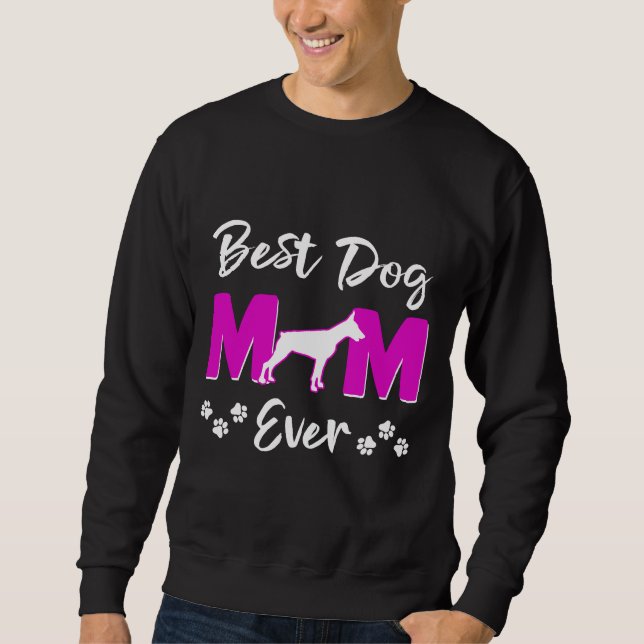 Best Doberman Hund Mamma någonsin Lång Ärmad Tröja (Framsida)