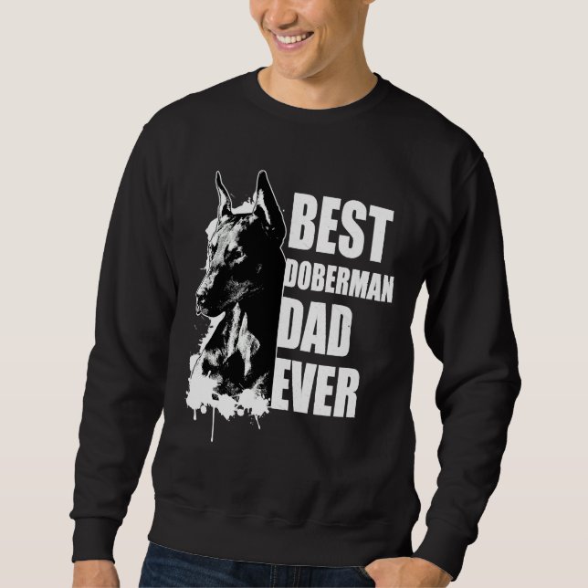 Best Doberman Pappa Manar Doberman Pinscher Lång Ärmad Tröja (Framsida)