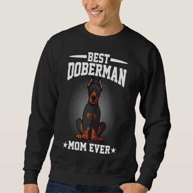 Best Doberman Pinscher Hund Pappa Lång Ärmad Tröja (Framsida)