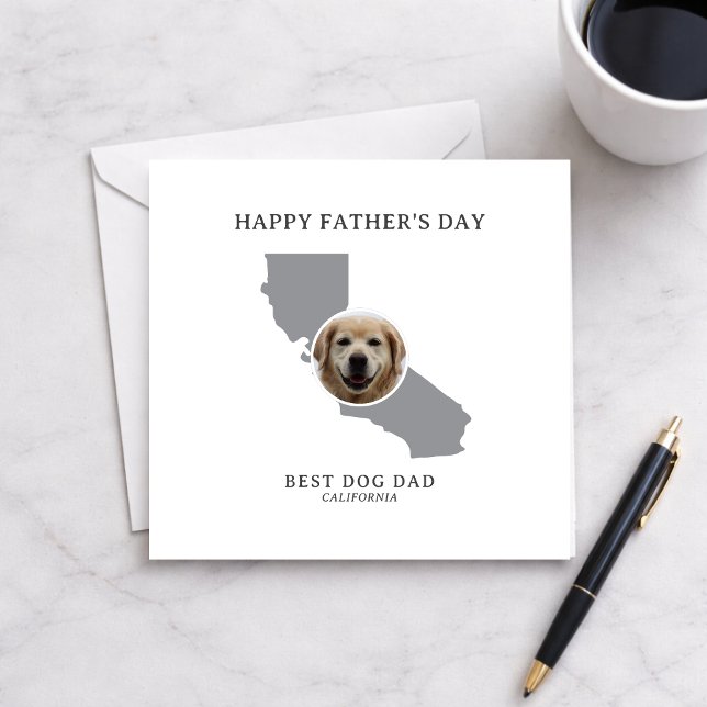 Best Dog Dad California Photo Father’s Day  Julkort (All text is editable, personalize message on the back, change any other text if you wish)