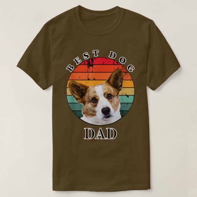 Best Dog Dad Cardigan Welsh Corgi  T Shirt (Design framsida)