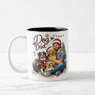 Best Dog Dad Ever Christmas Mug – Holiday Gift Cof Två-Tonad Mugg