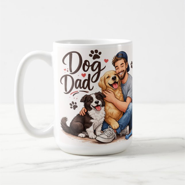 Best Dog Dad Ever Coffee Mug – Dog Lover Gift Kaffemugg (Vänster)