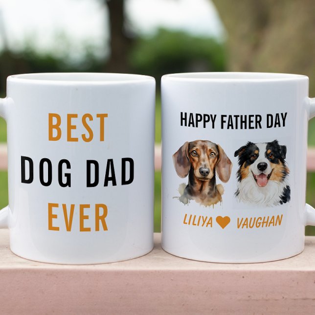 Best Dog Dad Ever Custom | Funny Dog  Kaffemugg (Best Dog Dad Ever Custom | Funny Dog Coffee Mug
)