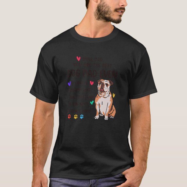 Best Dog Dad Ever Cute English Bulldog Fathers For T Shirt (Framsida)