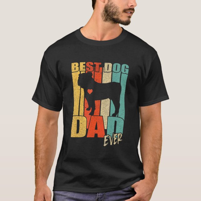 Best Dog Dad Ever English Bulldog Fathers Day Vint T Shirt (Framsida)