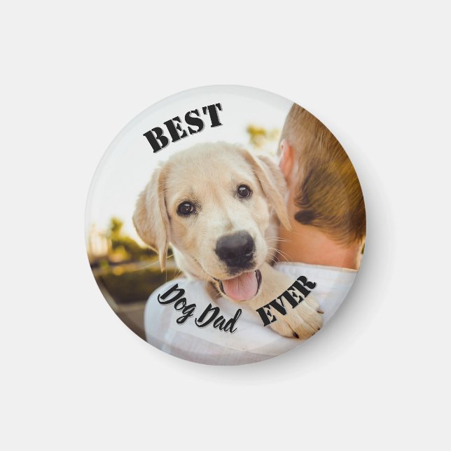 Best Dog Dad Ever Funny Pet Photo Magnet (Framsidan)