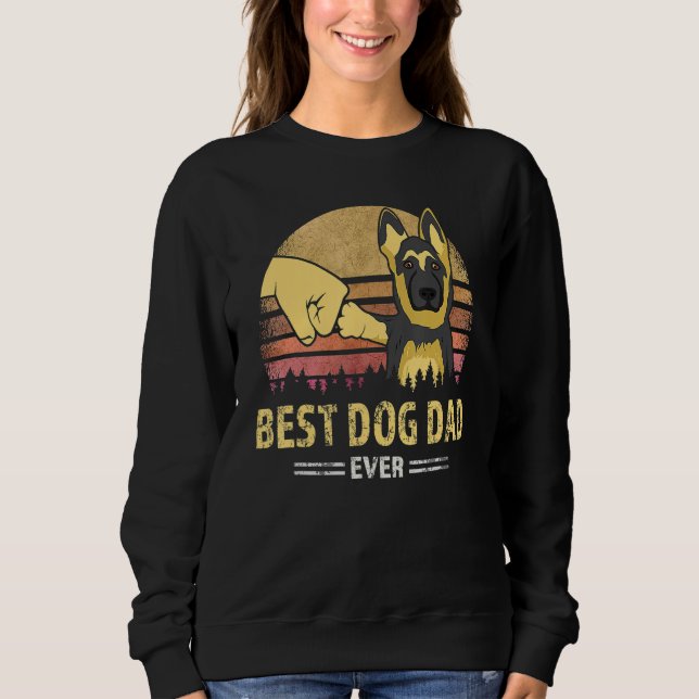 Best Dog Dad Ever German Shepherd Retro Puppy  Des T Shirt (Framsida)