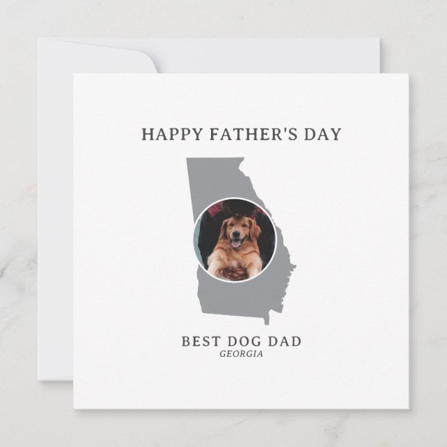 Best Dog Dad Georgia Photo Father’s Day  Julkort (Framsida)