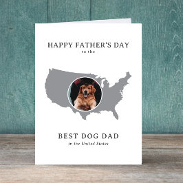 Best Dog Dad in the USA Photo Father's Day Helgkort