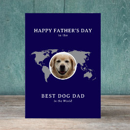 Best Dog Dad in the World Father's Day Photo Helgkort
