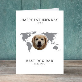 Best Dog Dad in the World Father's Day Photo  Helgkort