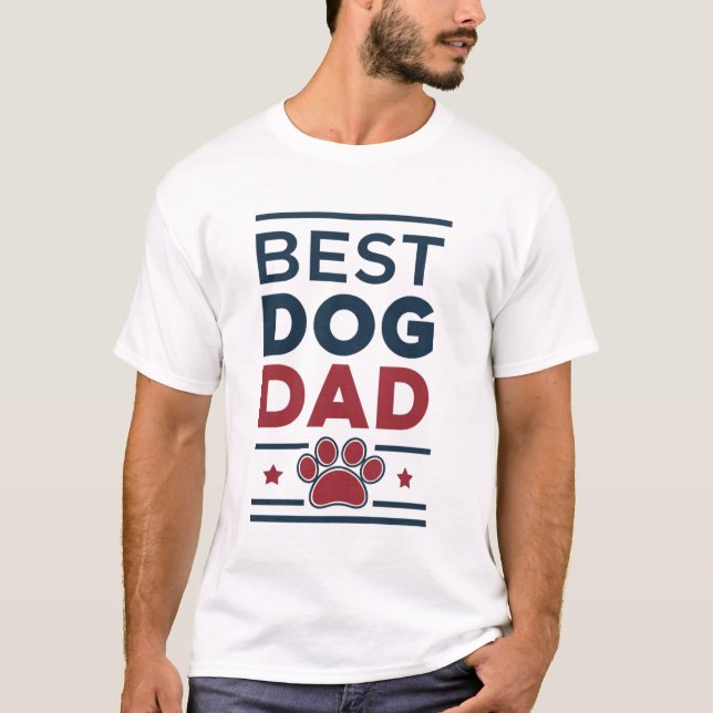 Best Dog Dad – Minimalist Dog Paw Tribut T Shirt (Framsida)