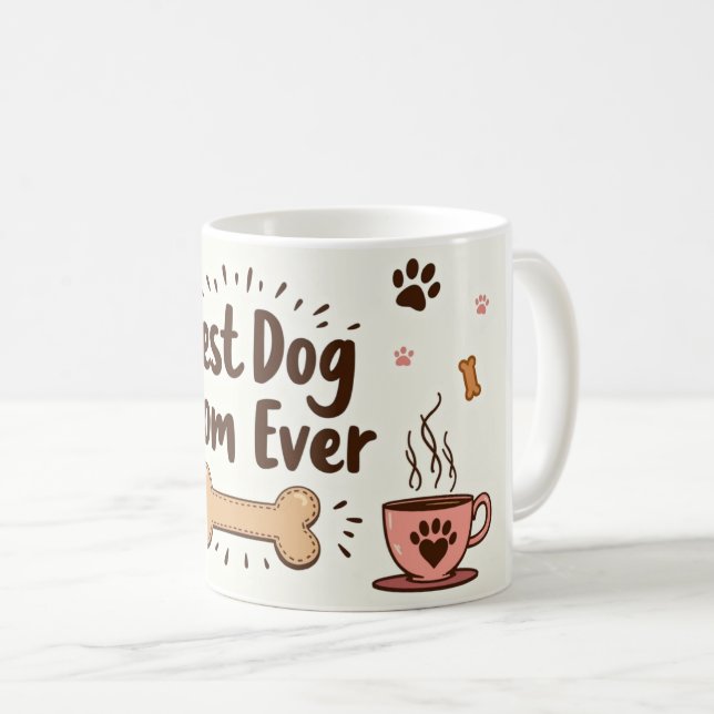 Best Dog Mom Ever – 11 oz Café Style Mug  Kaffemugg (Framsida höger)
